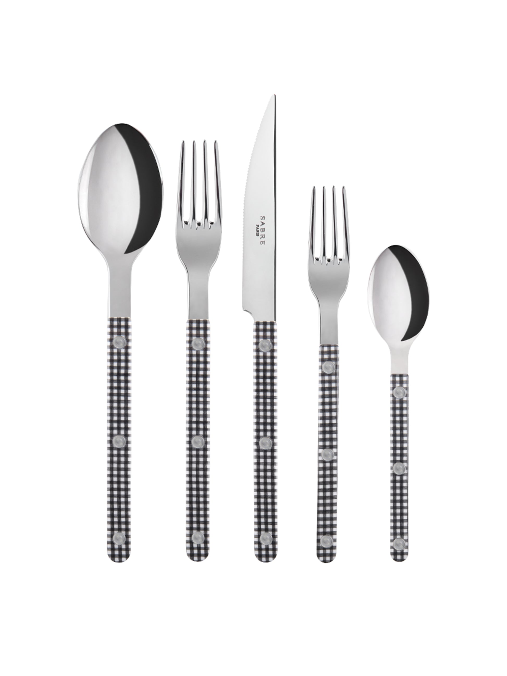 Sabre Paris Bistro Black Gingham 5 Piece Place Setting Weston Table