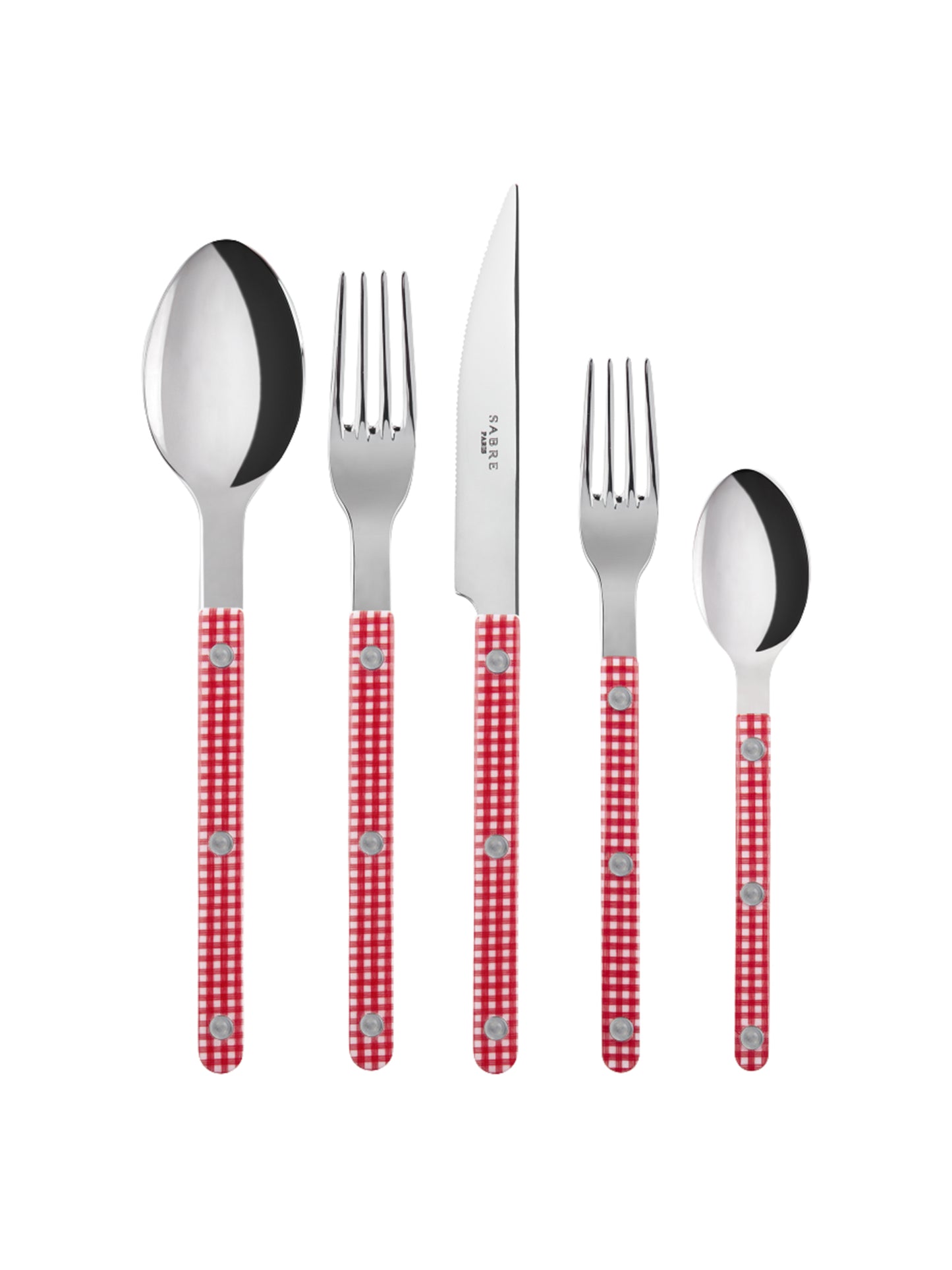 Sabre Paris Bistro Red Gingham 5 Piece Place Setting Weston Table