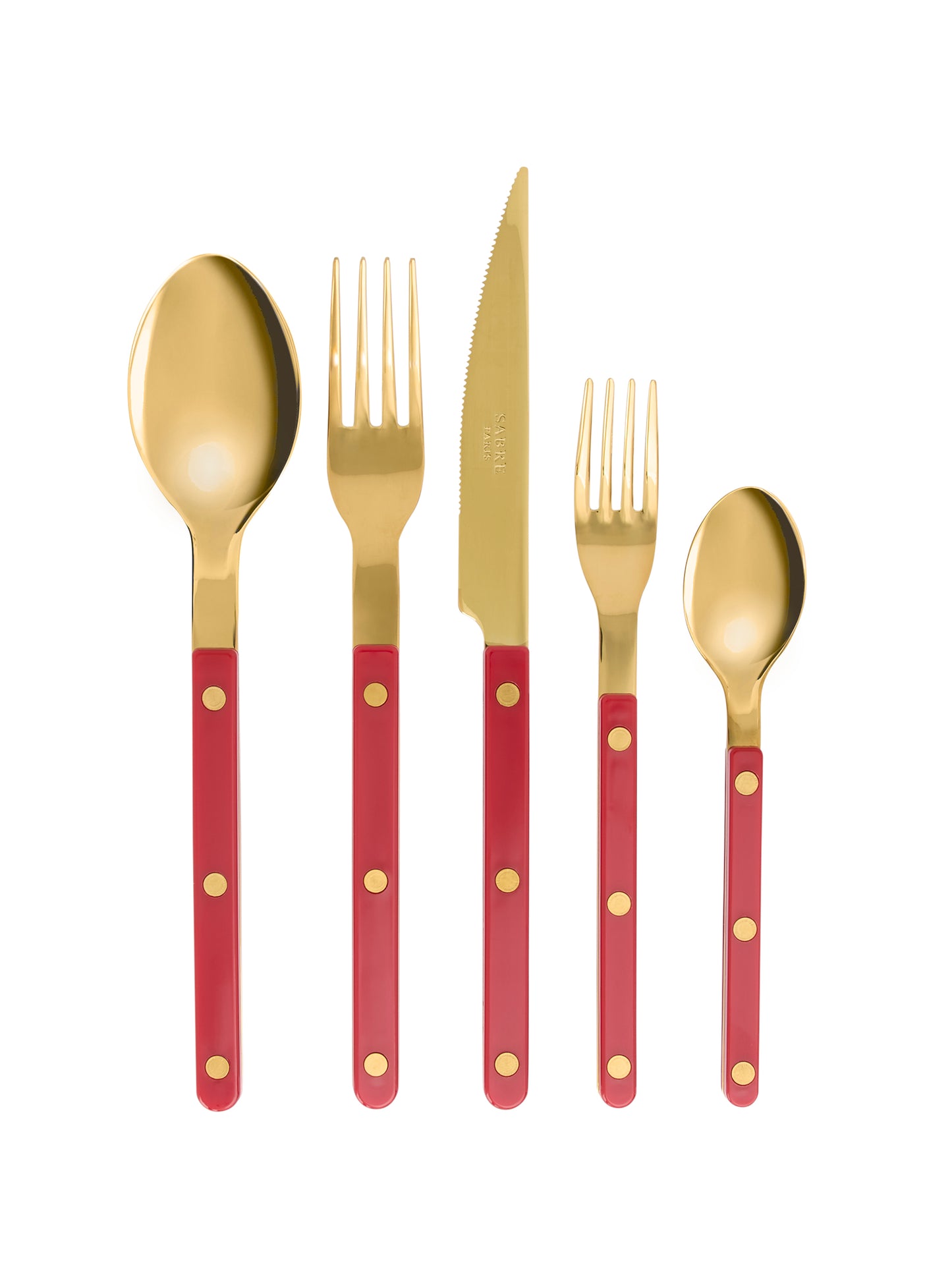 Sabre Paris Bistro Gold Red 5 Piece Place Setting Weston Table