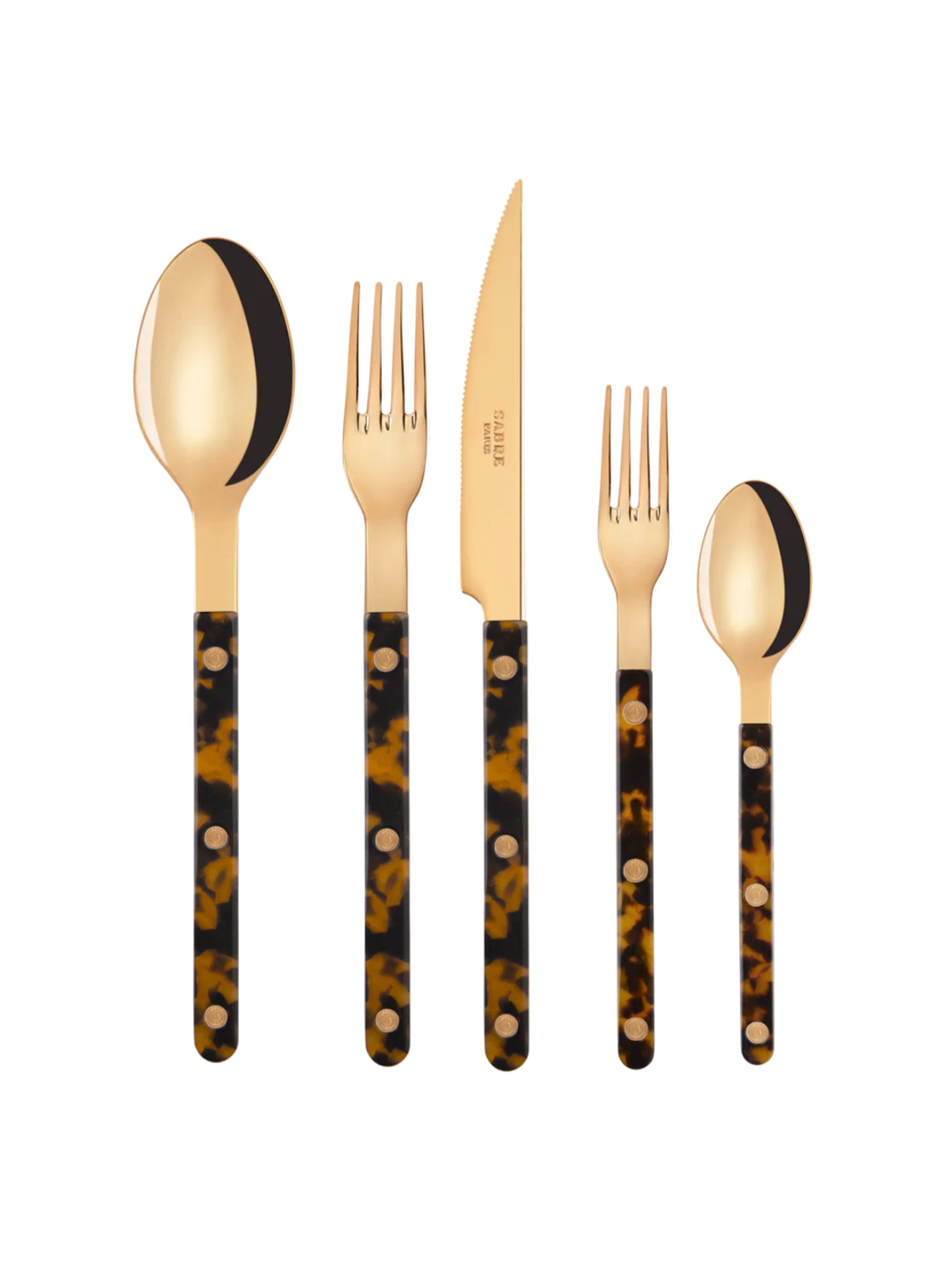 Sabre Paris Bistro Gold Tortoise 5 Piece Place Setting Weston Table