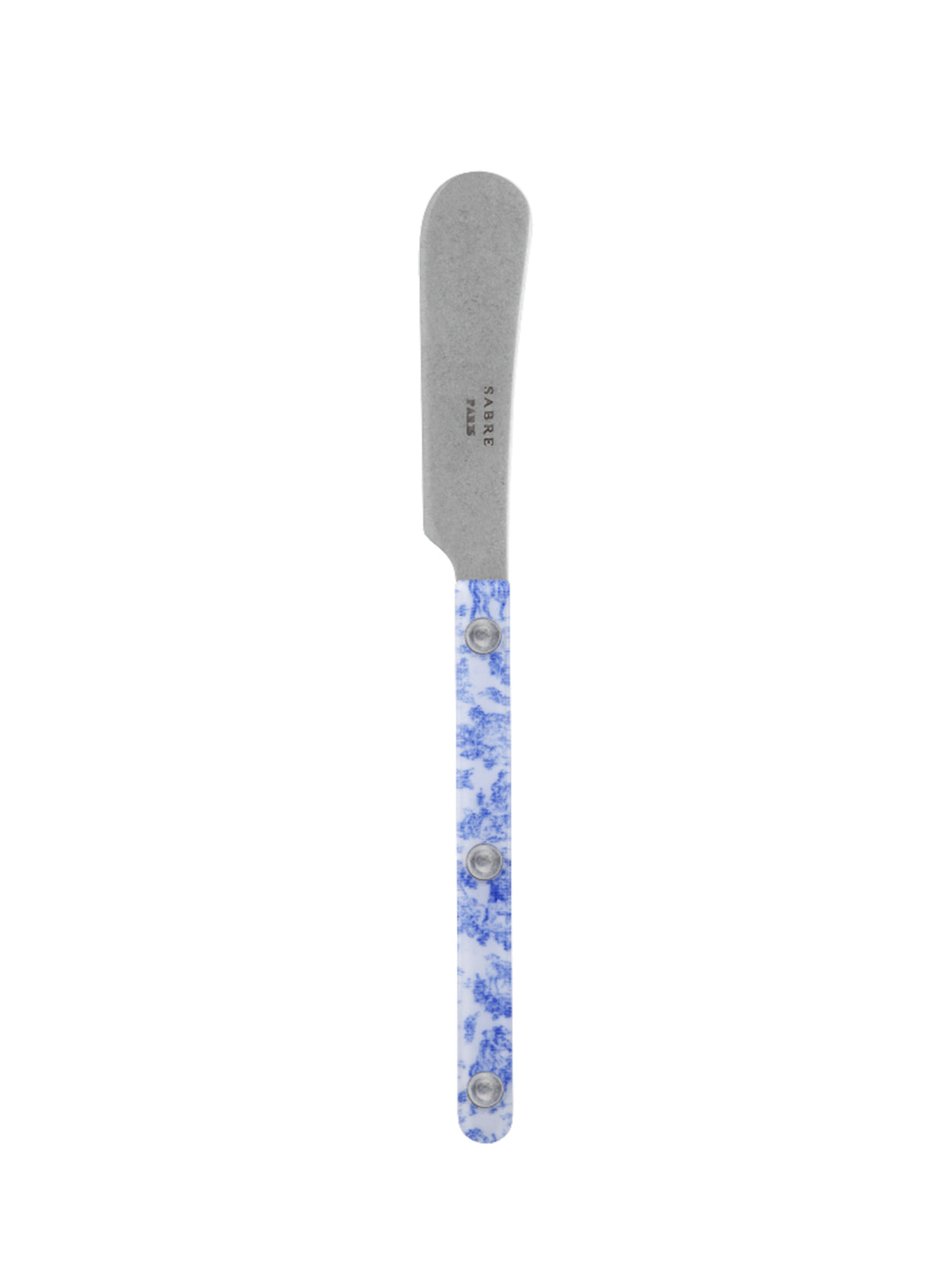 Sabre Paris Bistro Toile Blue Butter Spreader Vintage Weston Table