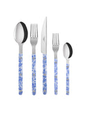 Sabre Paris Bistro Toile Blue 5 Piece Place Setting Shiny Weston Table
