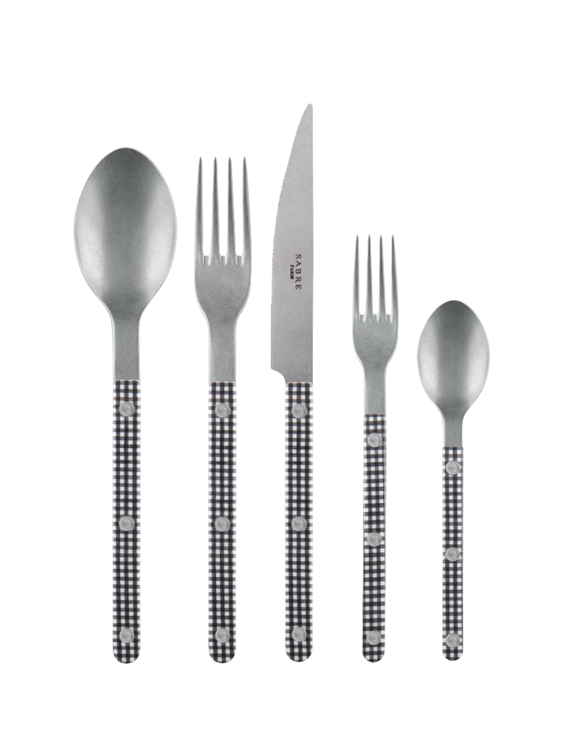 Sabre Paris Bistro Black Gingham 5 Piece Place Setting Weston Table