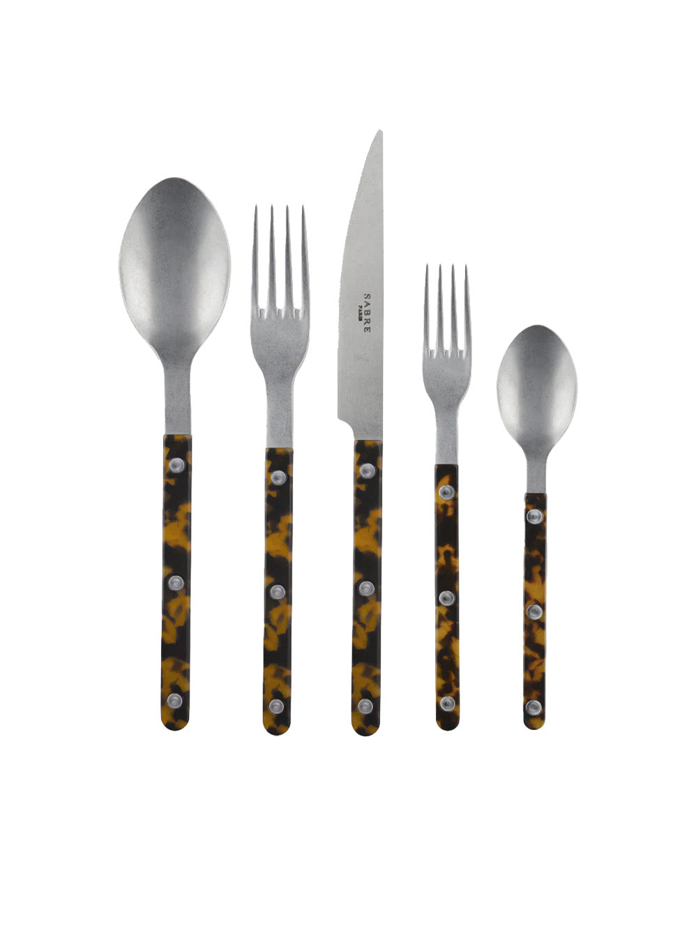 Sabre Paris Bistro Tortoise 5 Piece Place Setting Vintage Weston Table