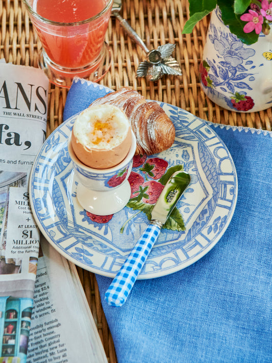 Sabre Paris Gingham Blue Butter Spreader Weston Table