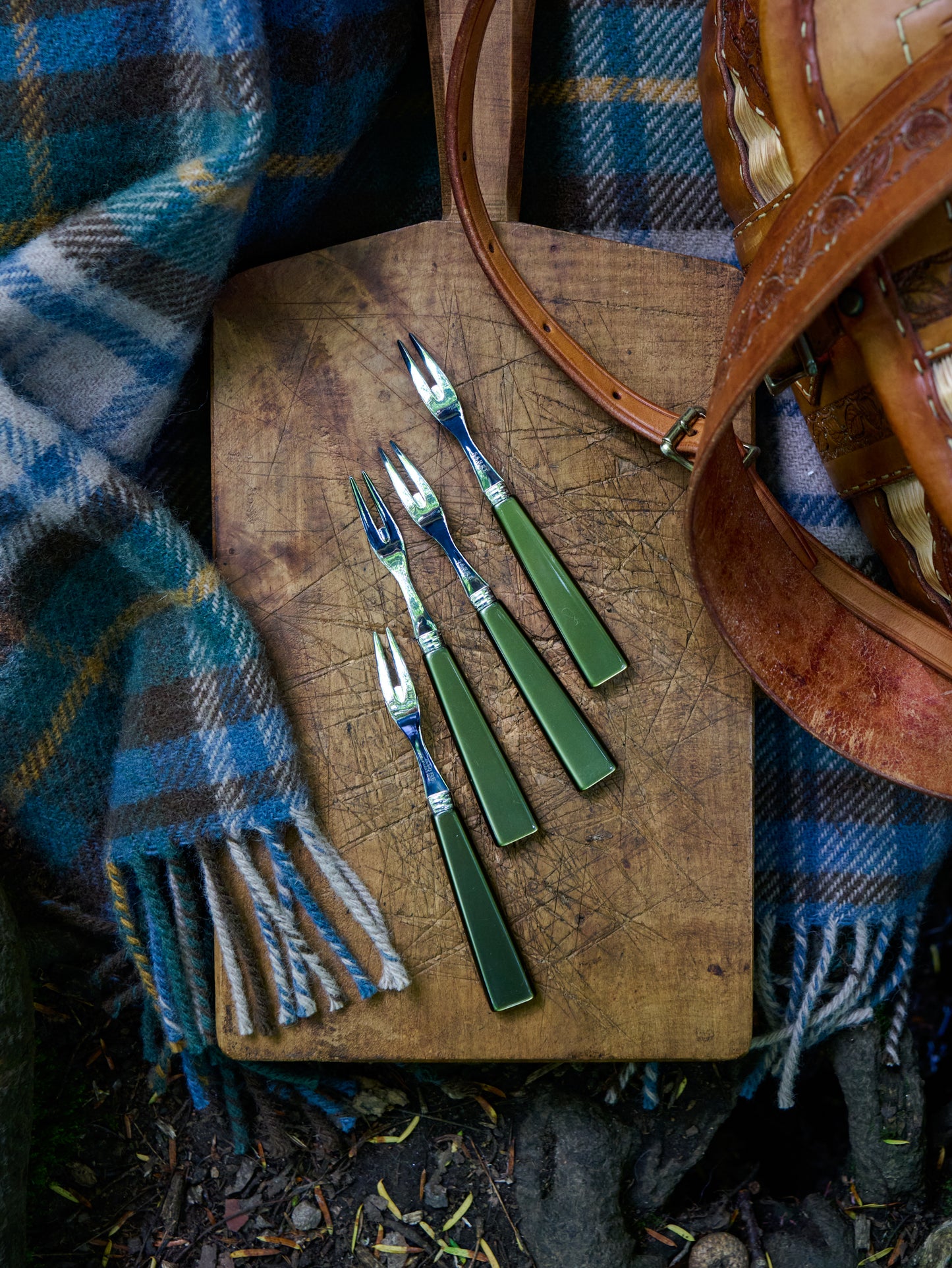 Sabre Paris Icone Dark Green Cocktail Forks Weston Table