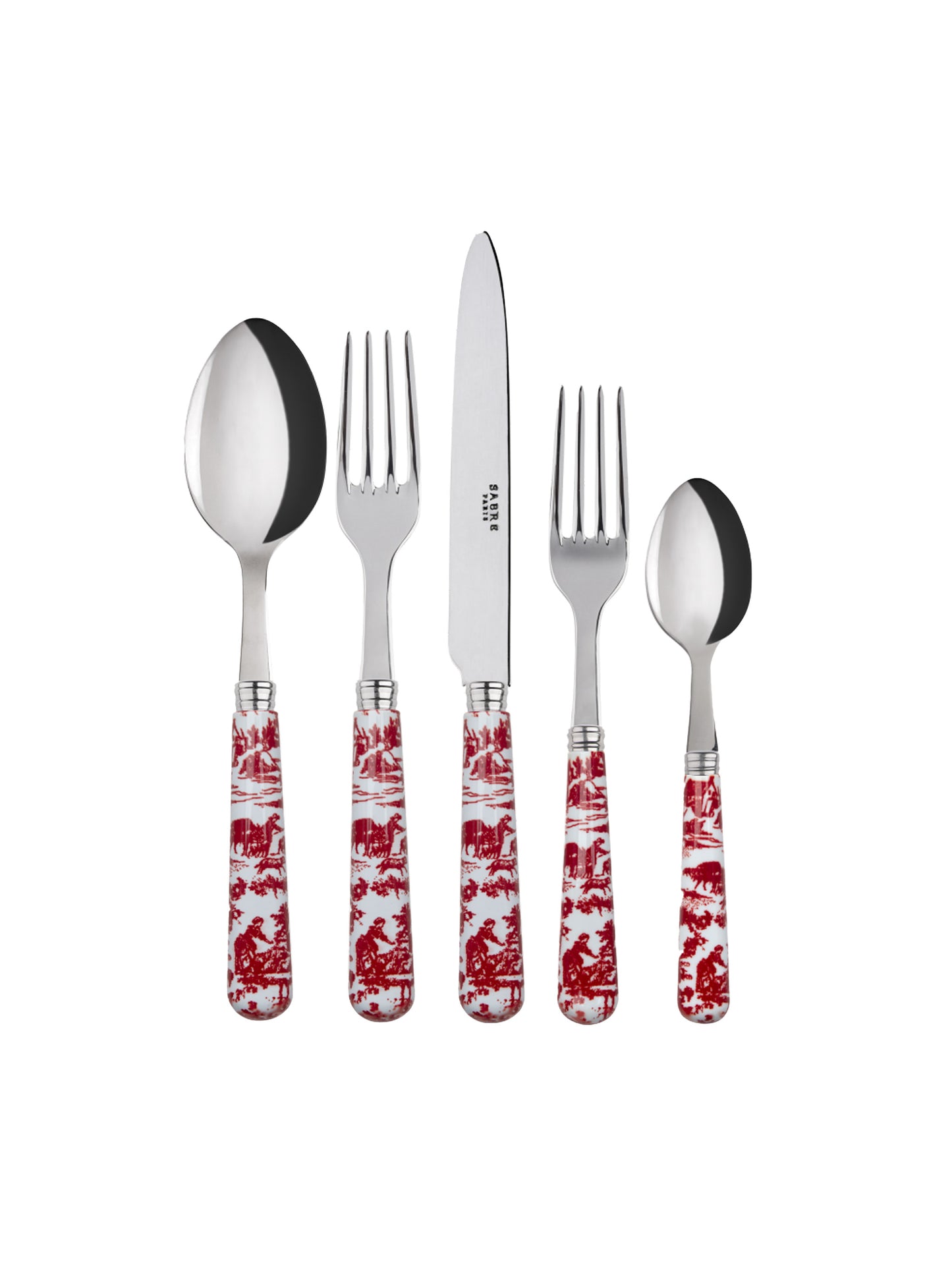 Sabre-Paris-Toile-de-Jouy-Red-5-Piece-Place-Setting-Weston-Table-SP