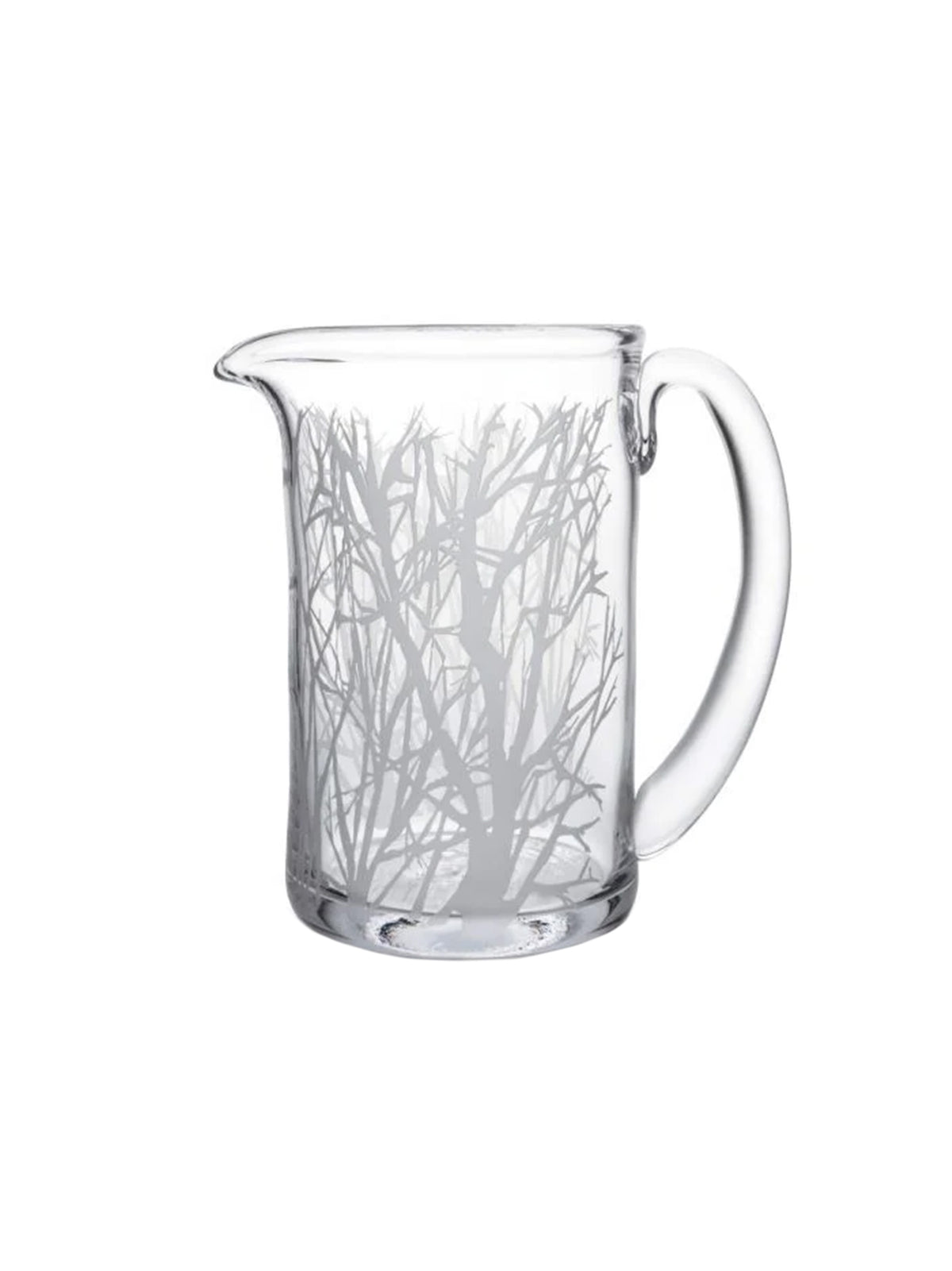 Simon Pearce Engraved Aspen Forest Ascutney Glass Pitcher Medium Weston Table