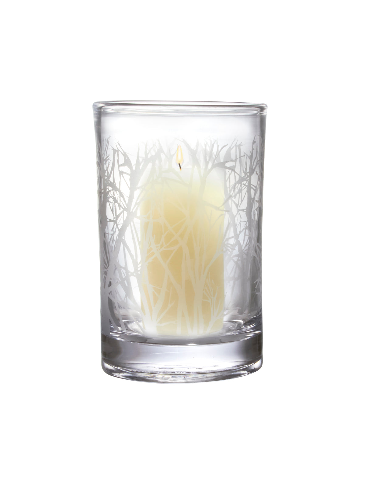 Simon Pearce Engraved Aspen Forest Hurricane Weston Table
