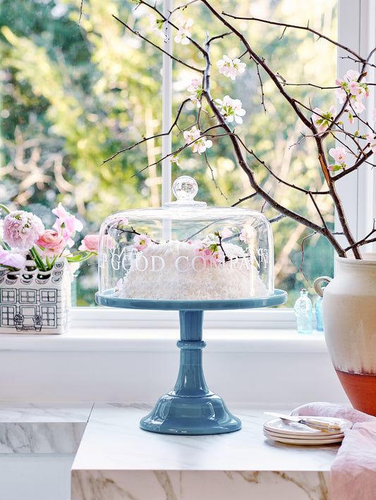 Mosser Glass Georgia Blue Cake Stand Weston Table