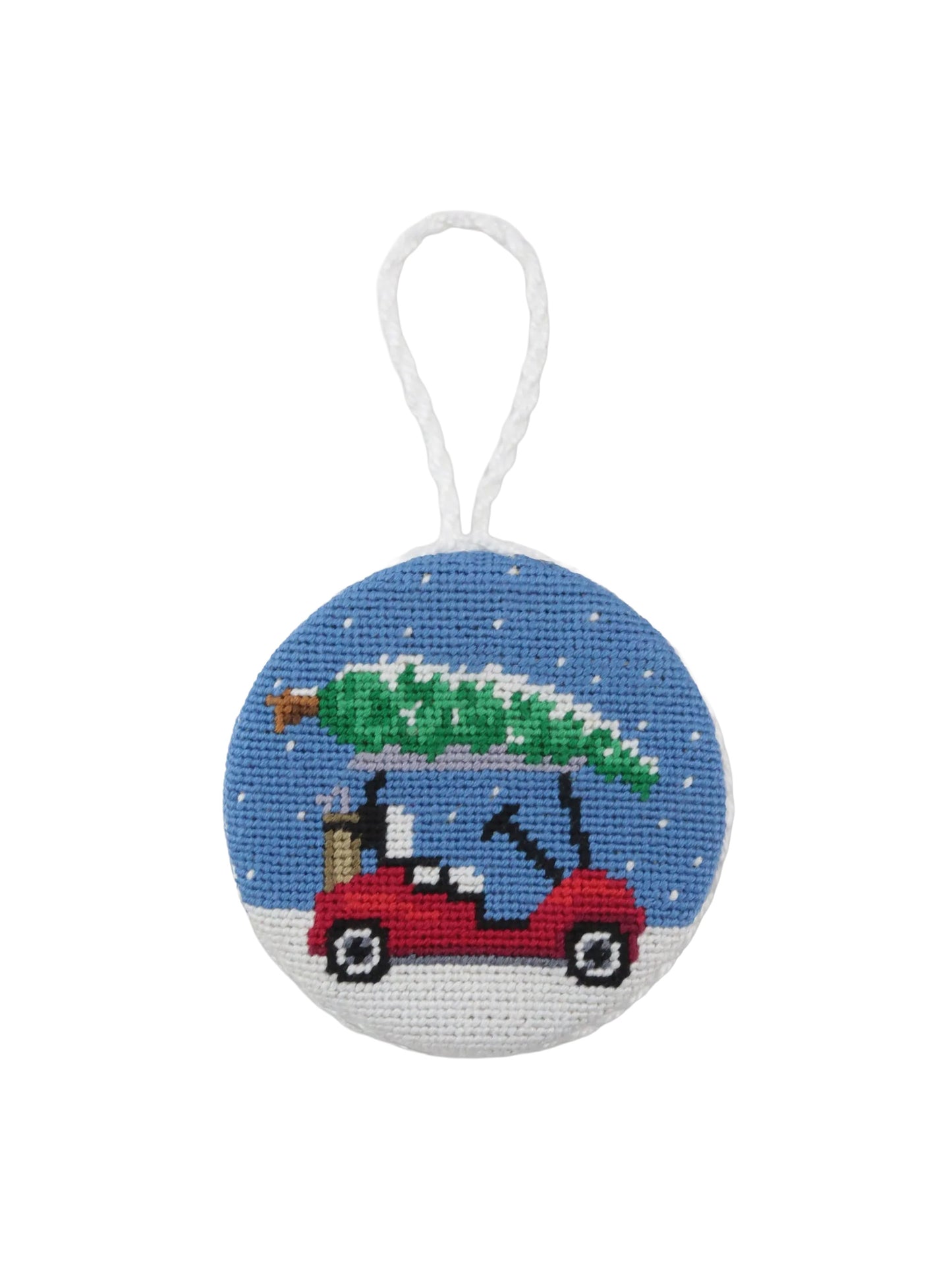 Smathers & Branson Christmas Golf Cart Stocking Needlepoint Ornament Weston Table SP
