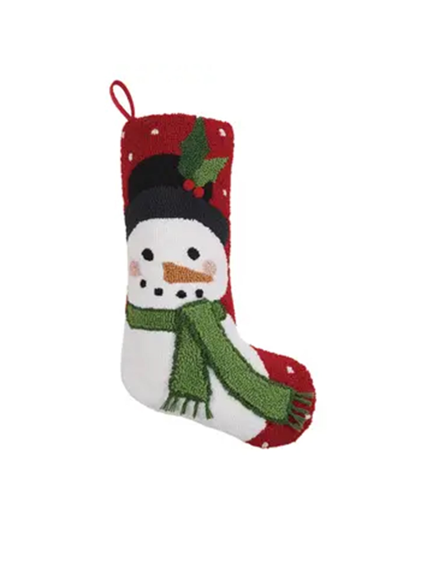 Snowman Wool Hook Stocking