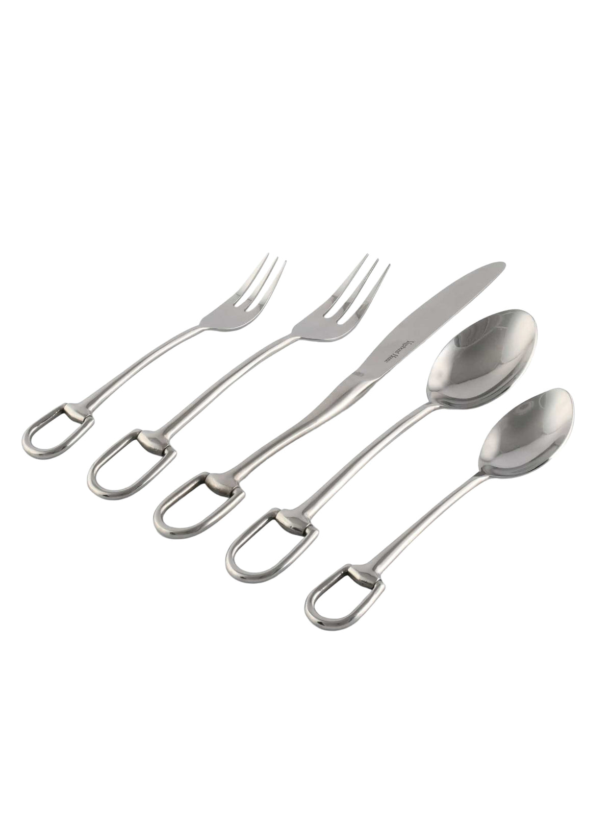 Stirrup Matte Silver Five Piece Place Setting Weston Table