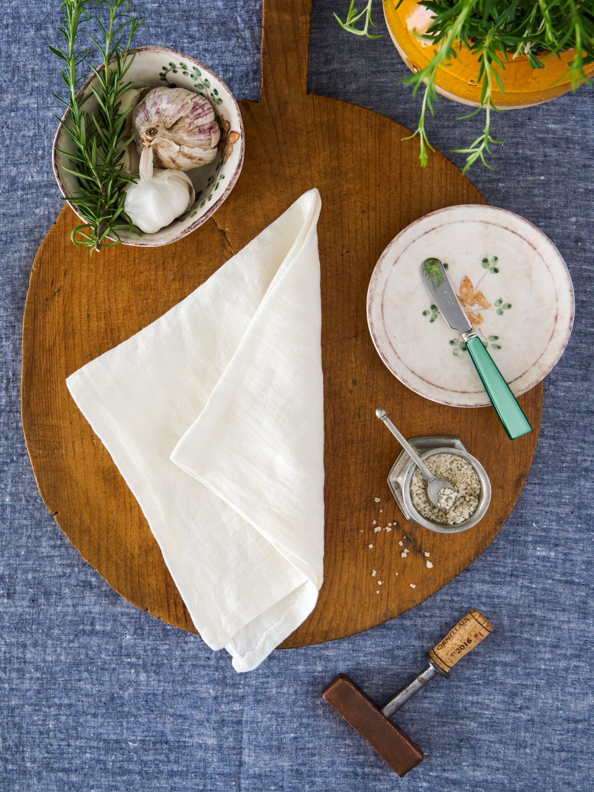 Terra White Linen Collection Weston Table