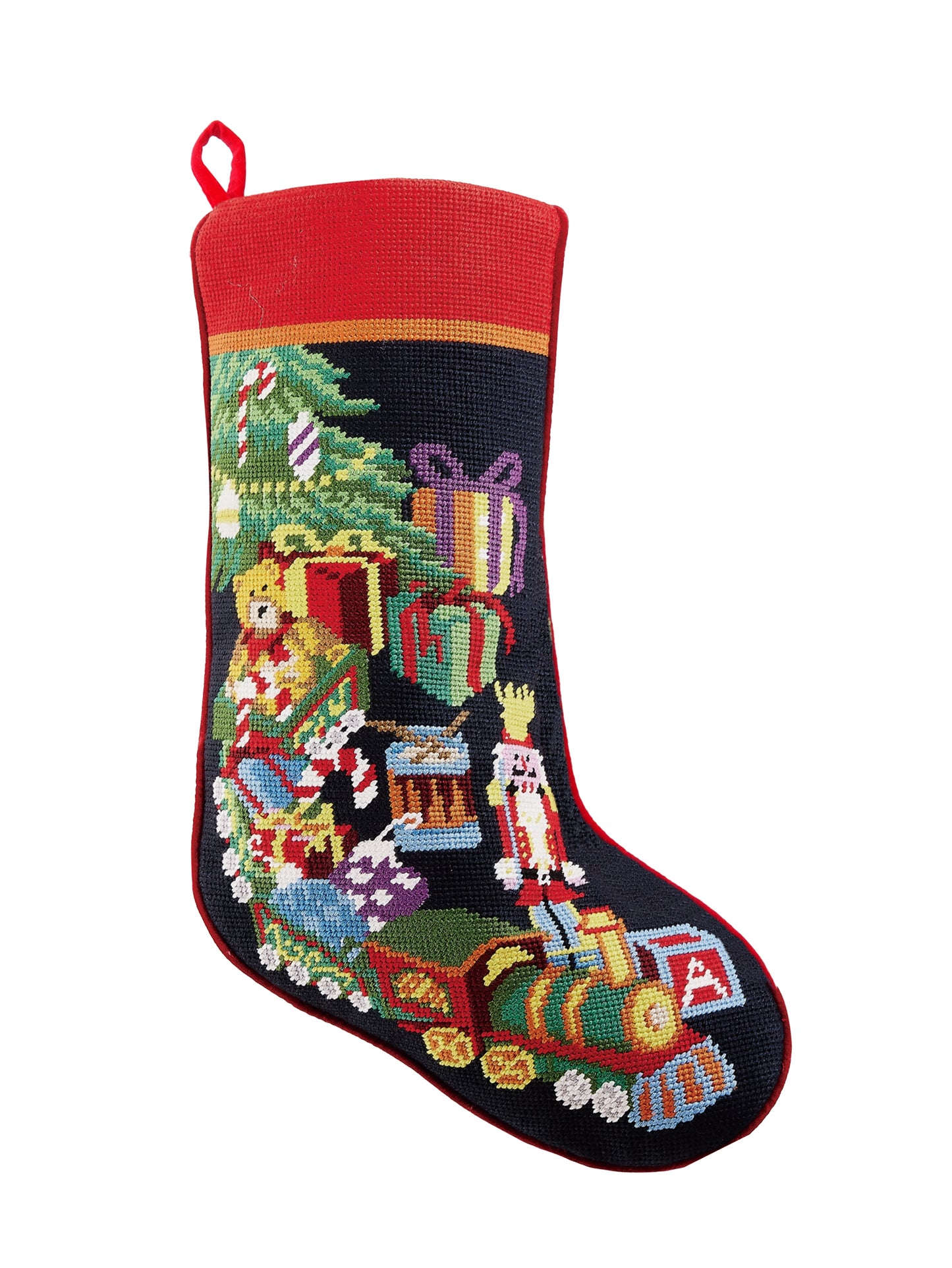 Toy Train Embroidered Stocking Weston Table