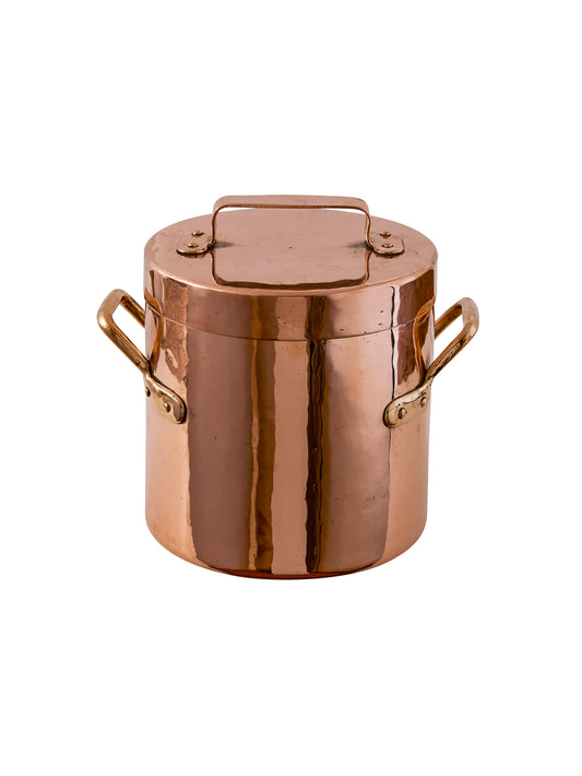 Vintage 1860s French  Copper Stockpot with Steamer Basket Weston Table