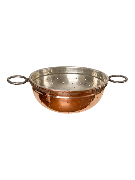 Vintage 1860s French Twin Handled Copper Colander Weston Table