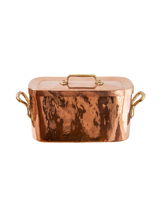 Vintage 1860s XL French Copper Lidded Rectangular Casserole Weston Table