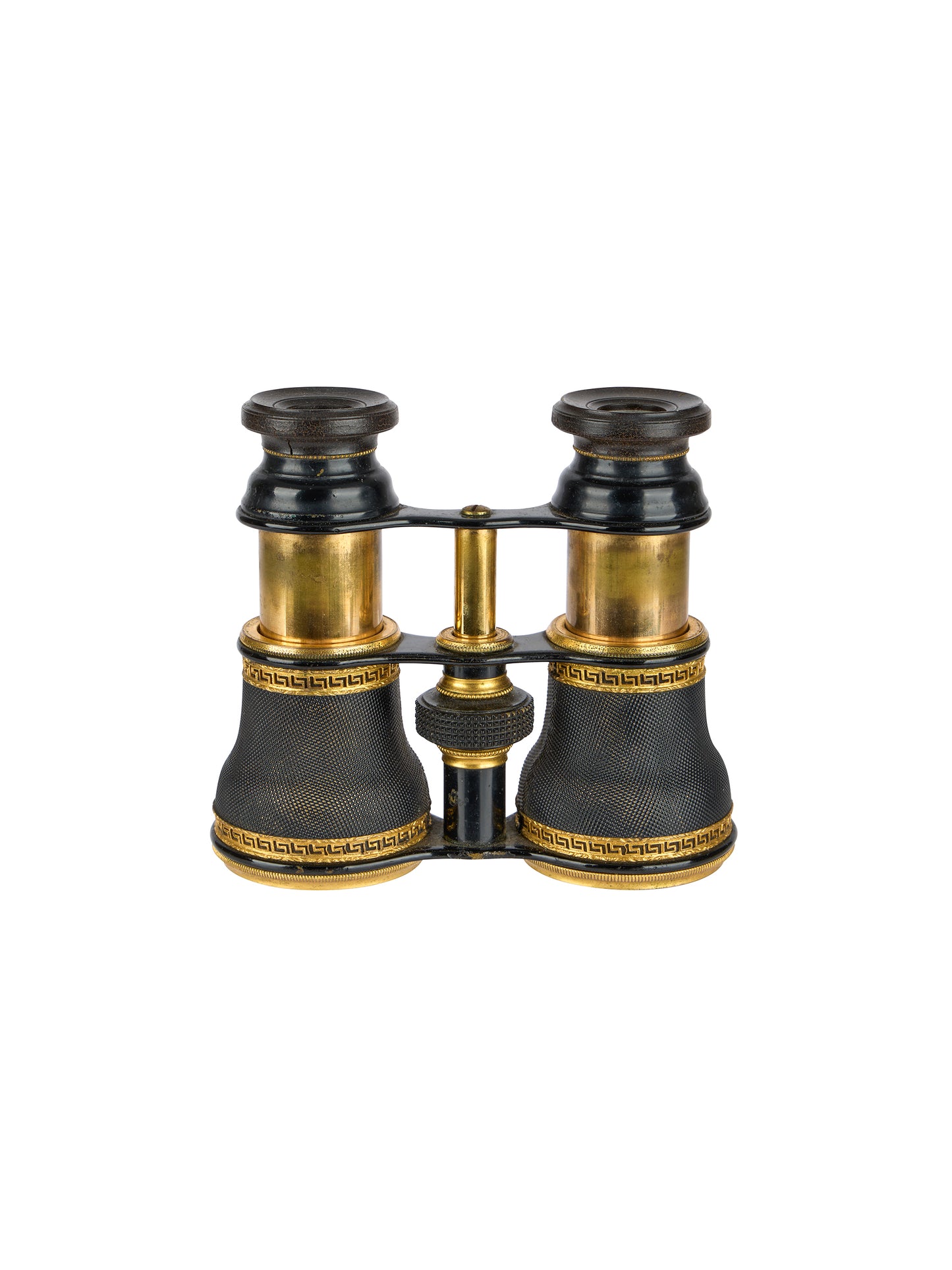 Vintage 1868 Black Leather & Brass Theater Glasses Weston Table