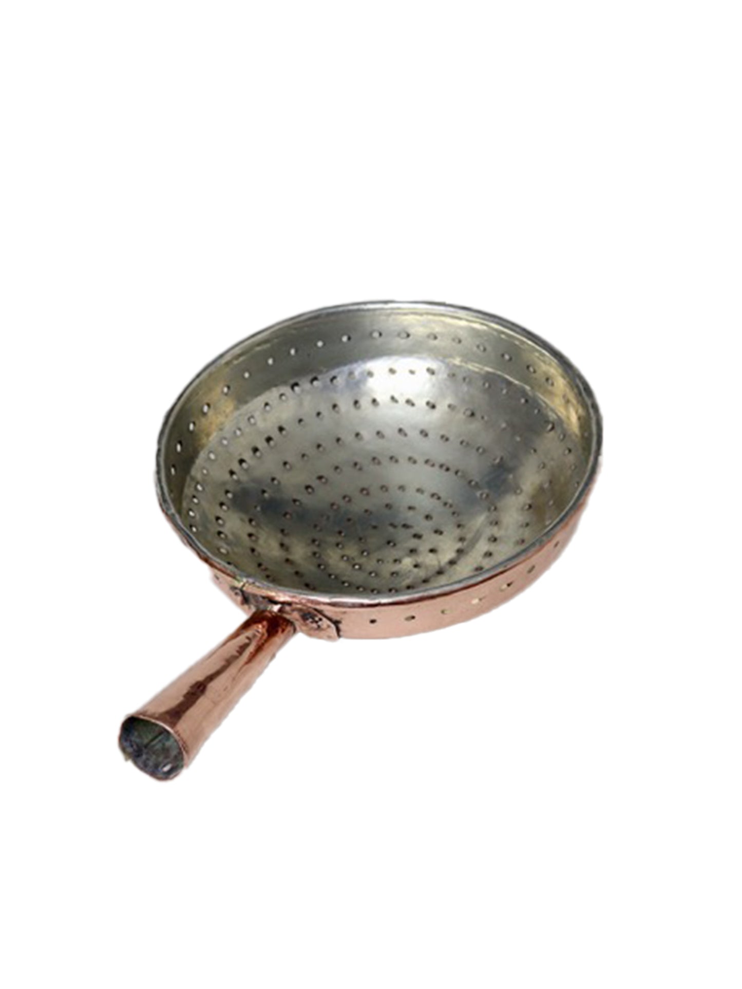 Vintage 1870s French Small Handled Copper Colander Weston Table