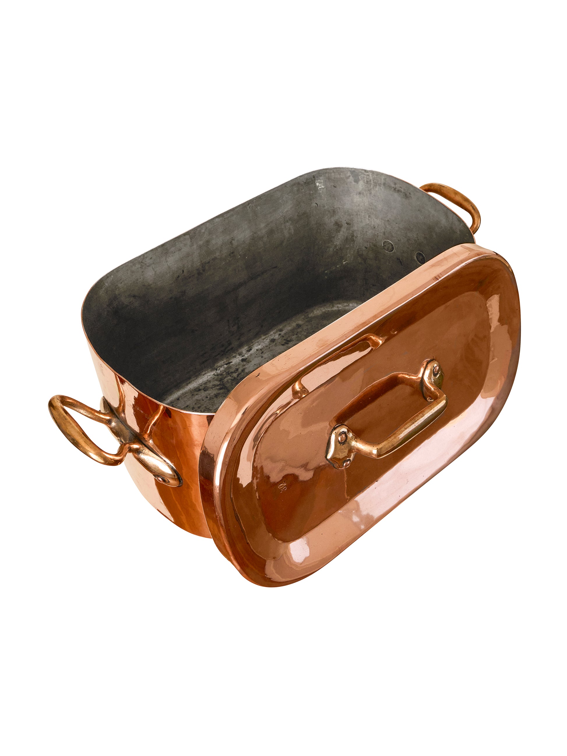 Vintage 1870s Rectangular French Copper Casserole Weston Table