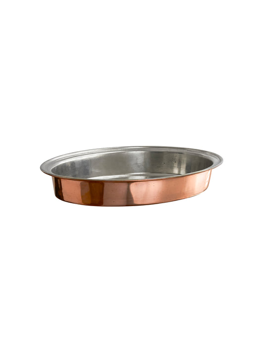 Vintage 1880s English Deep Copper Oval Baking Dish Weston Table