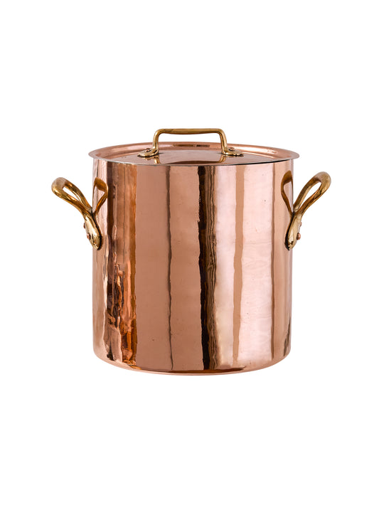 Vintage 1890s Copper 8 Quart French Stockpot with Lid Weston Table