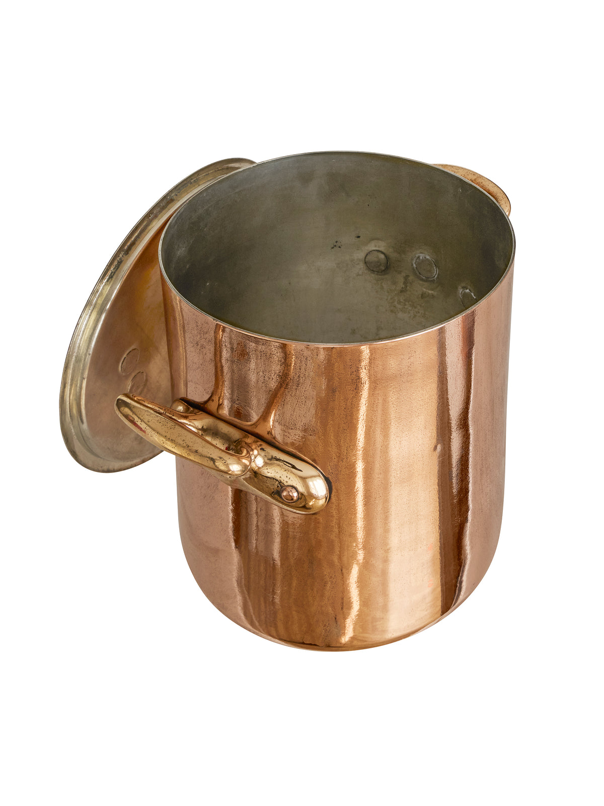 Vintage 1890s Small French Lidded Copper Stockpot Weston Table