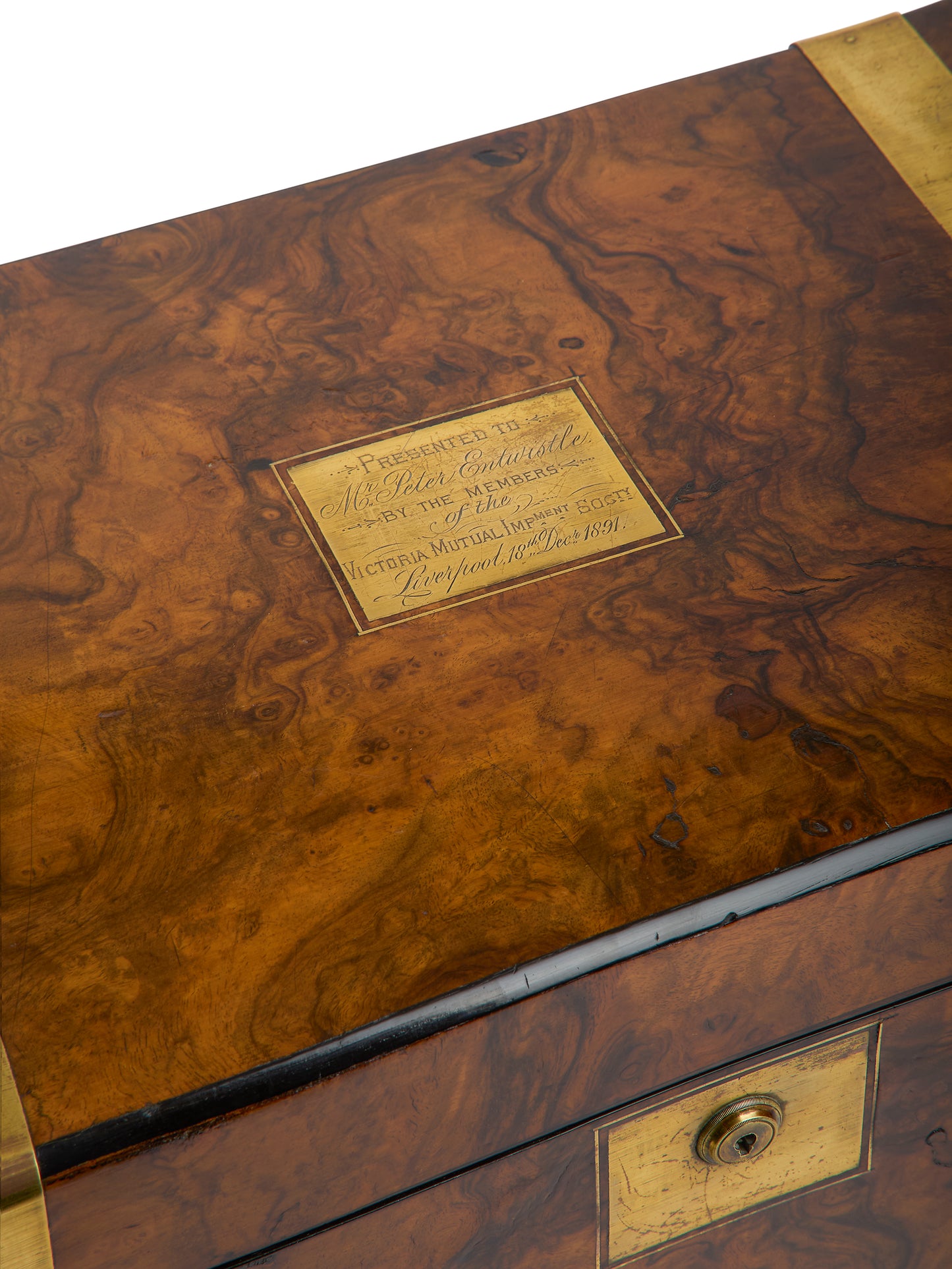 Vintage 1891 Liverpool Walnut Captain's Writing Slope Weston Table