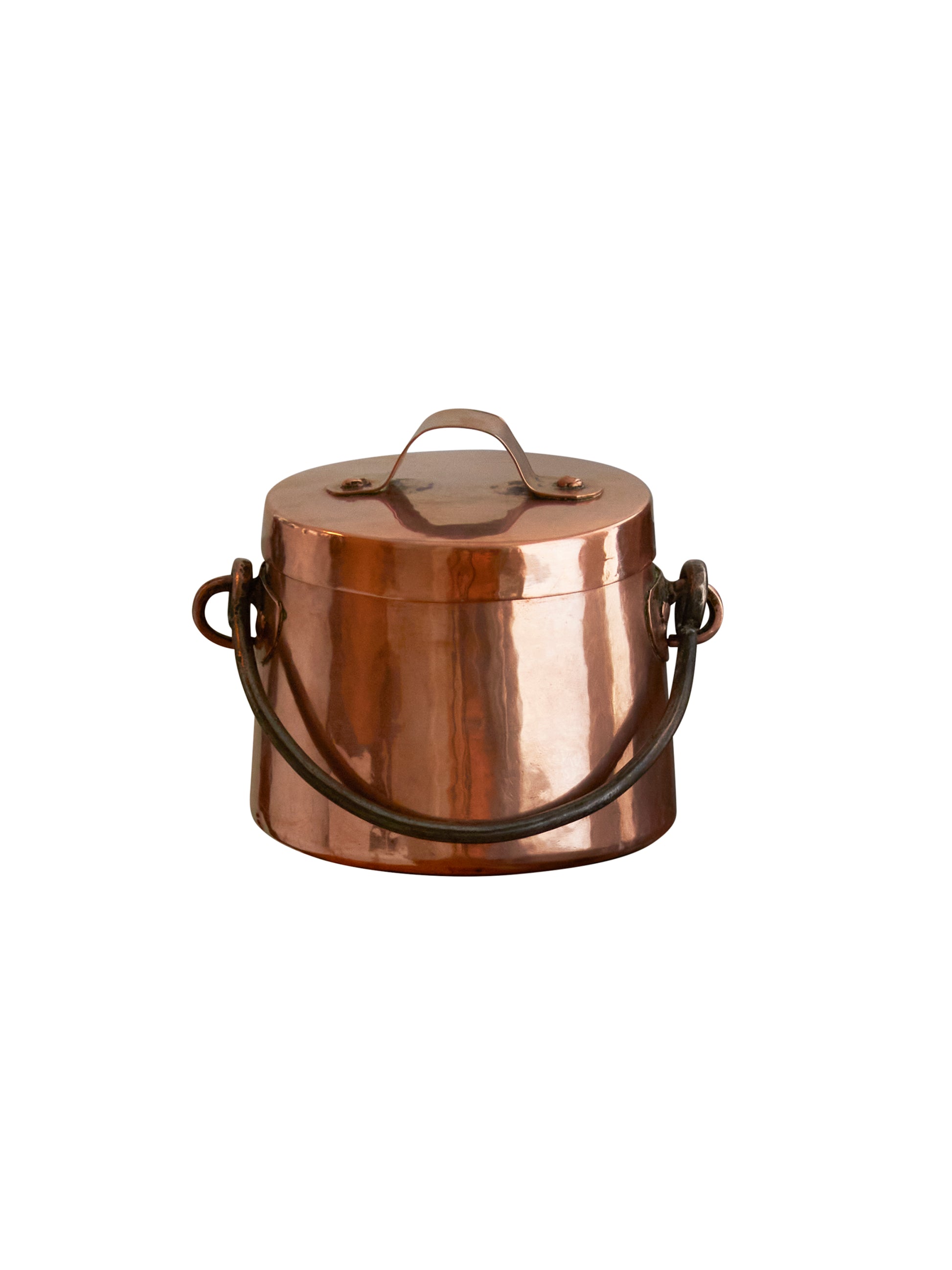 Vintage 1900 French Round Copper Cocotte Weston Table