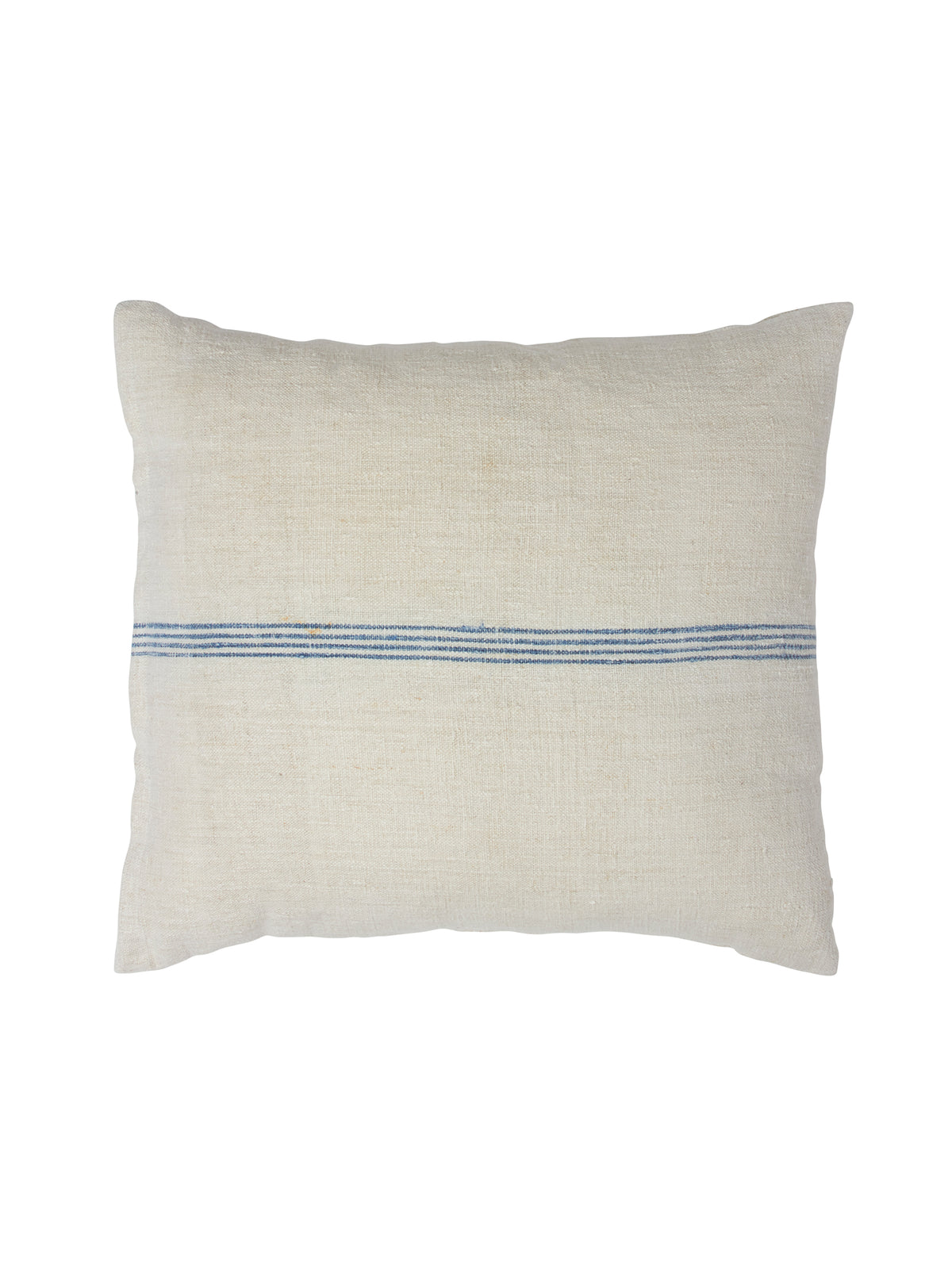 Vintage 1900s Linen Blue Stripe XL Grain Sack Pillow Weston Table