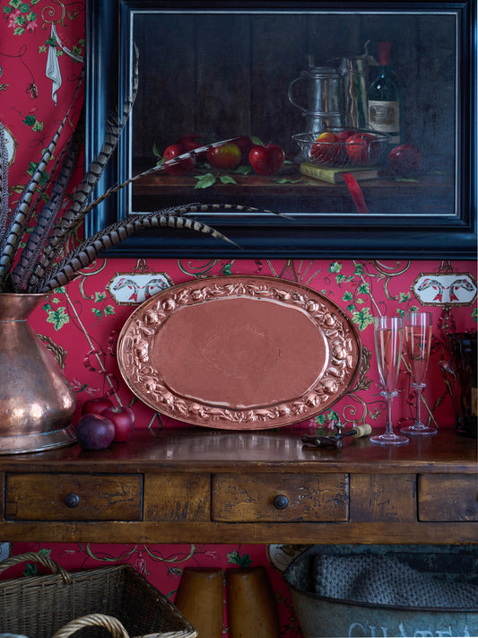 Vintage 1900s Newlyn Copper Tray Weston Table