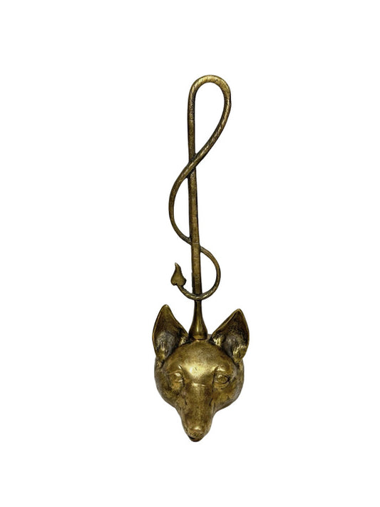 Vintage 1910 English Brass Fox Doorstop Weston Table