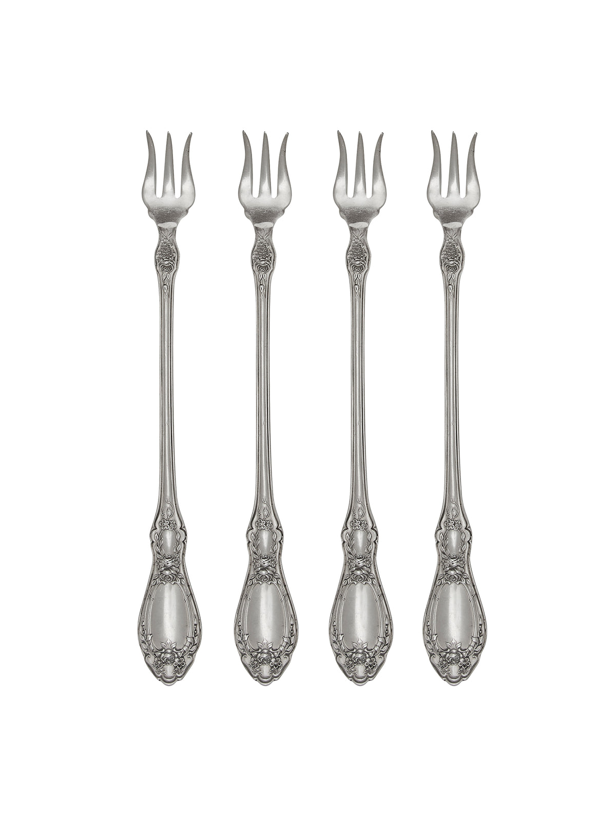 Vintage 1910 Silver Plate Sharon Oyster Forks Set of Four Weston Table