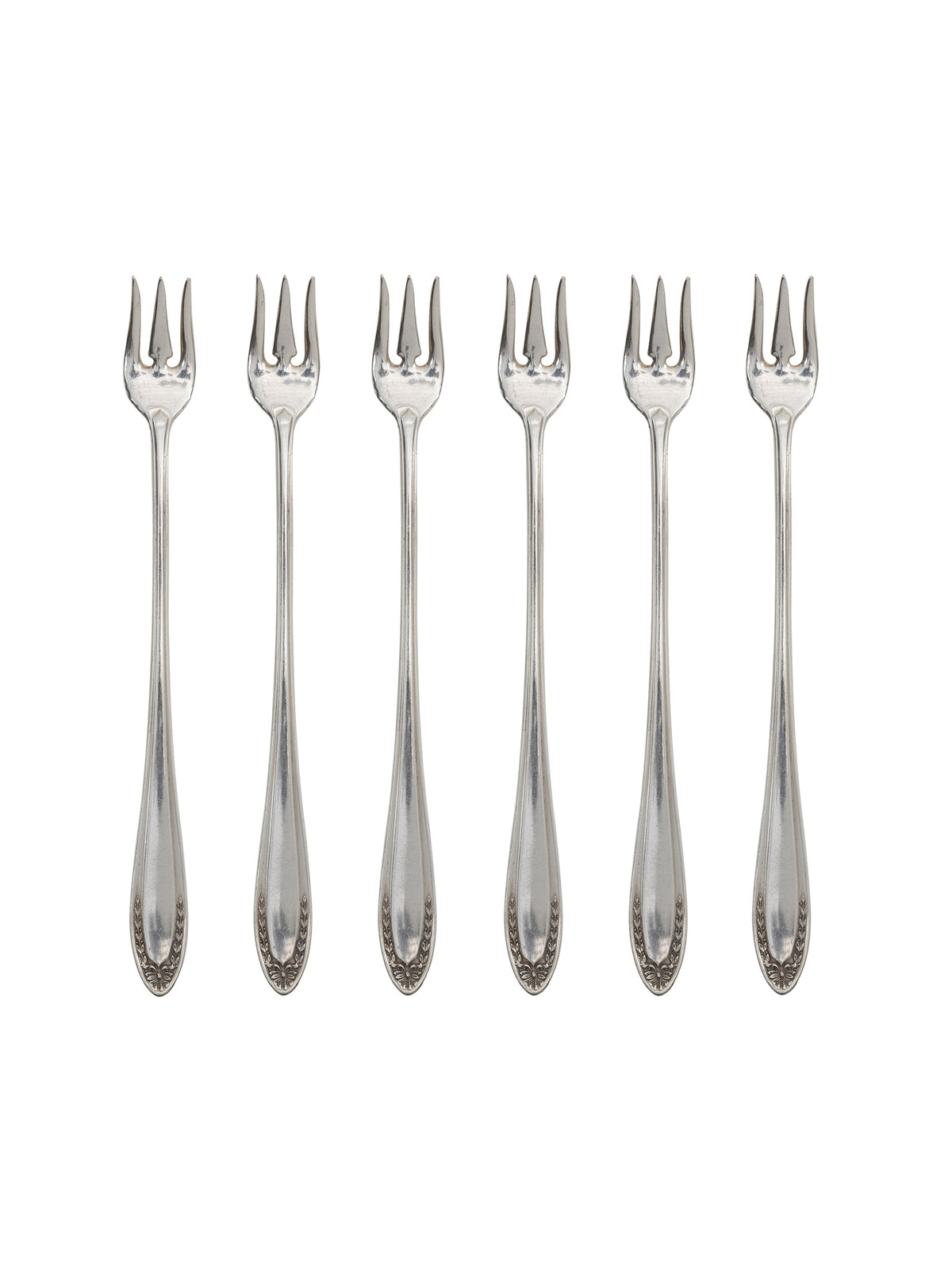 Vintage 1915 Bridal Wreath Oyster Forks Set of Six Weston Table