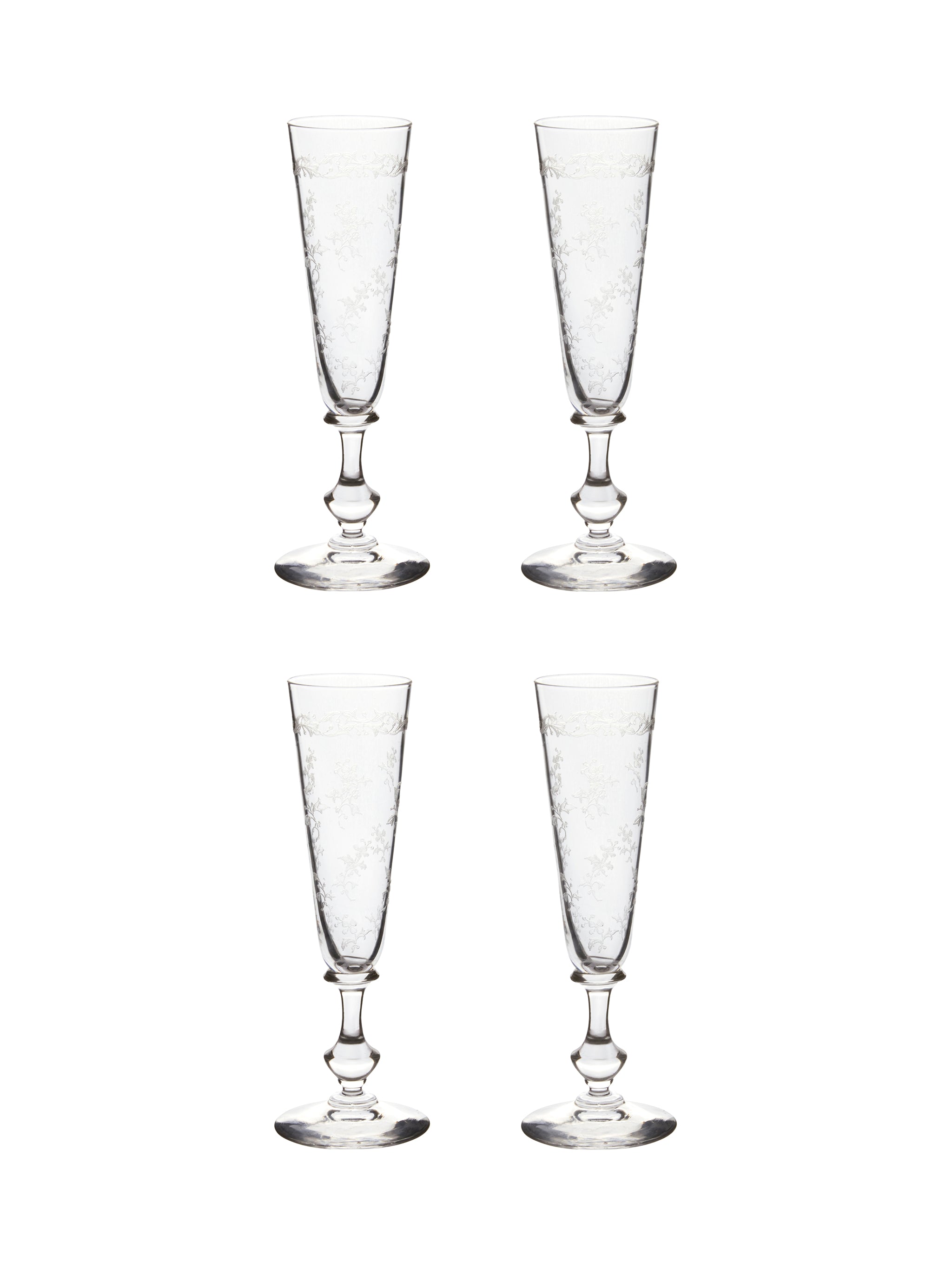 Vintage Cut Crystal Glass Champagne Flutes – Linnhes