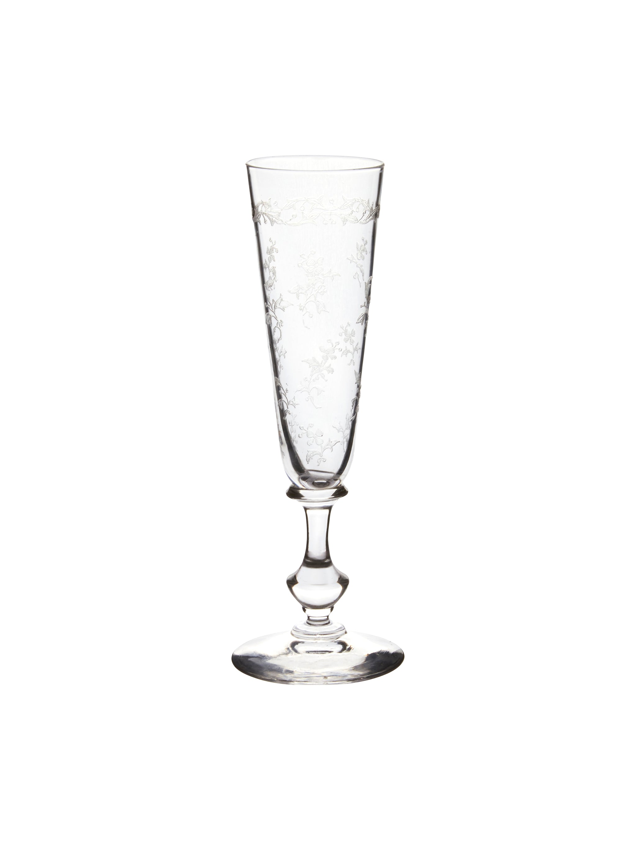 White Vintage Rose Hand Painted Champagne Flutes - 2 Flutes – A