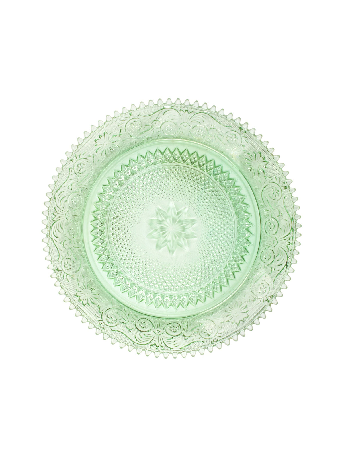 Vintage 1920s Tiara Chantilly Green Cake Platter Weston Table