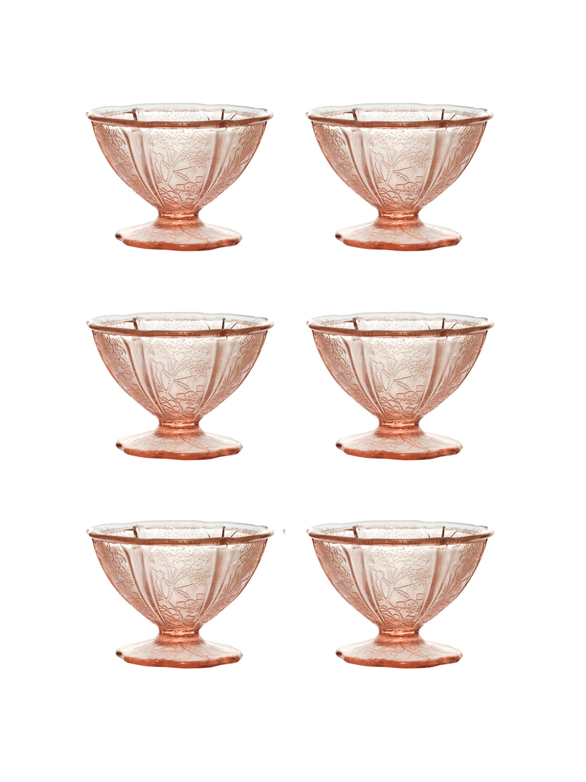 Vintage 1930s Cherry Blossom Ice Cream Cups Weston Table