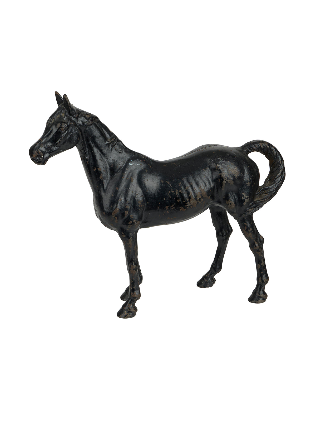 Vintage 1930s Hubley Black Thoroughbred Cast Iron Doorstop