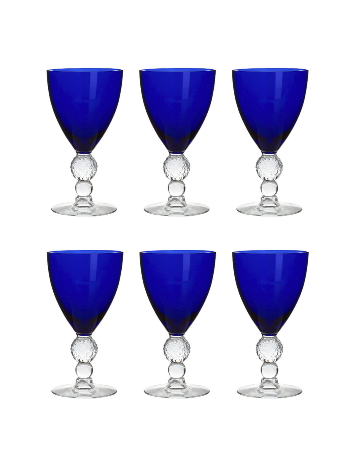 Vintage 1930s Morgantown Ritz Blue Aperitif Glasses Set of Six Weston Table