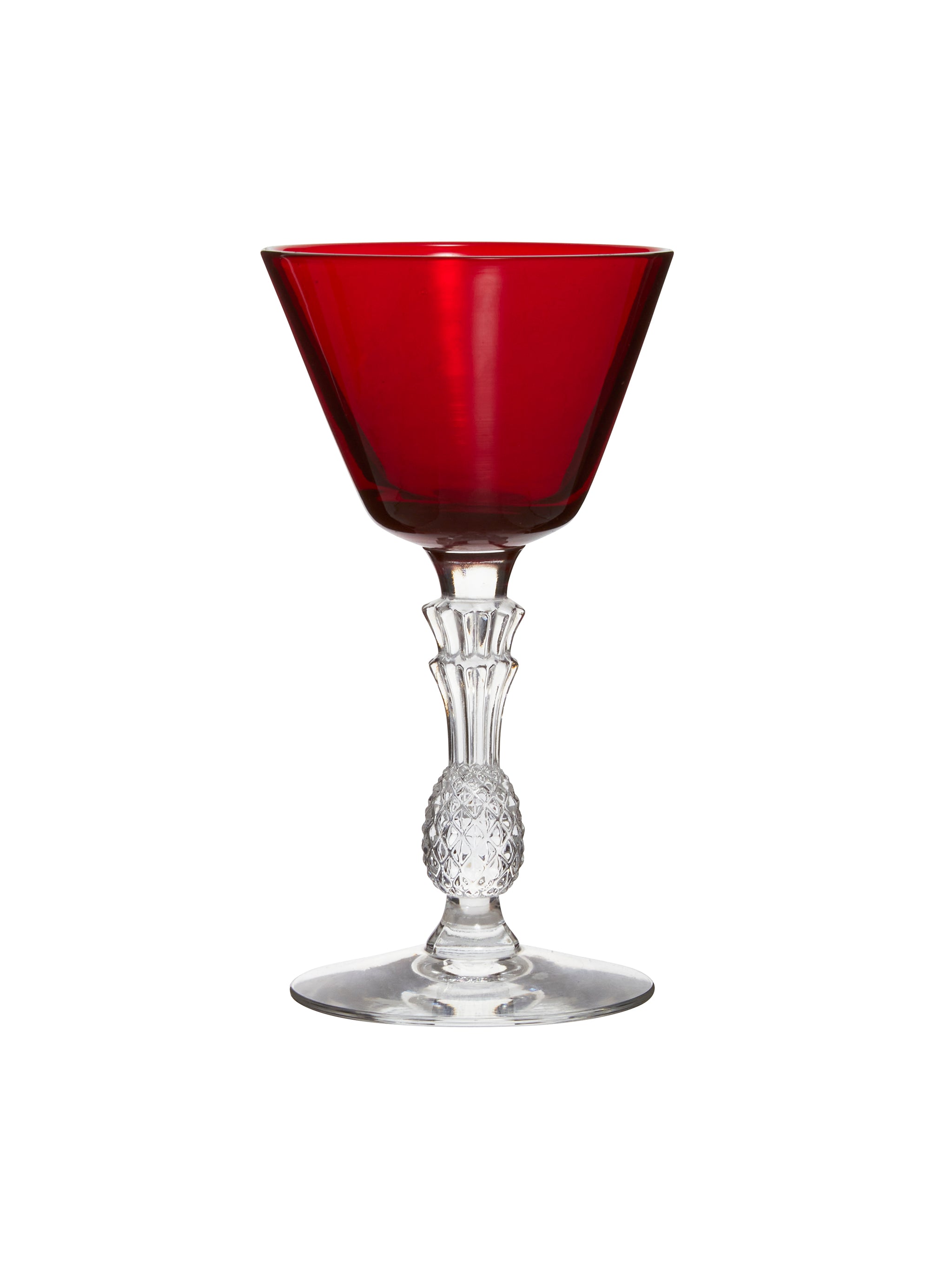 Vintage fashion Ruby Red Liquor, Cocktail, Sherry Glasses