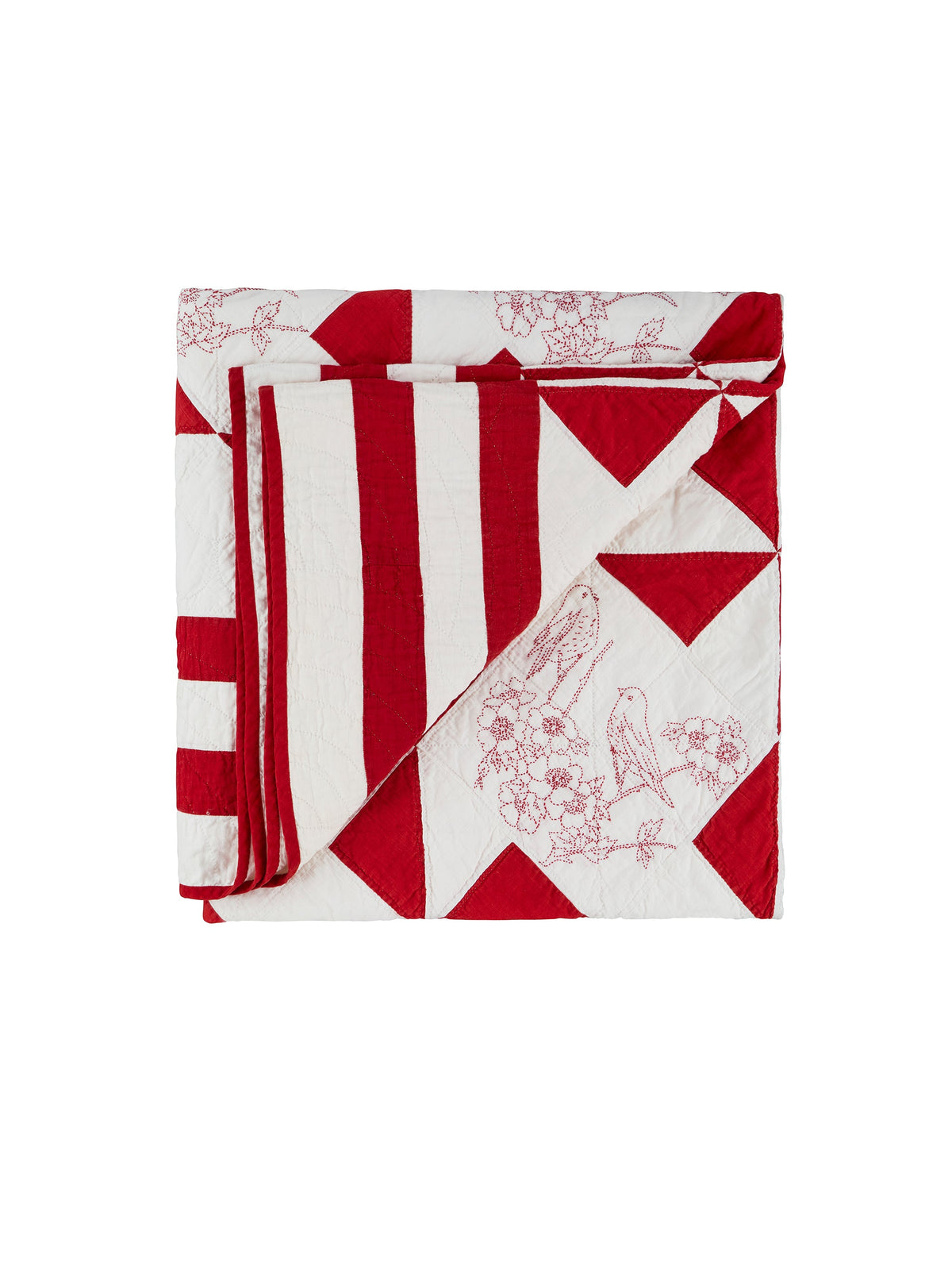 Vintage 1930s Red Bird Quilt Weston Table