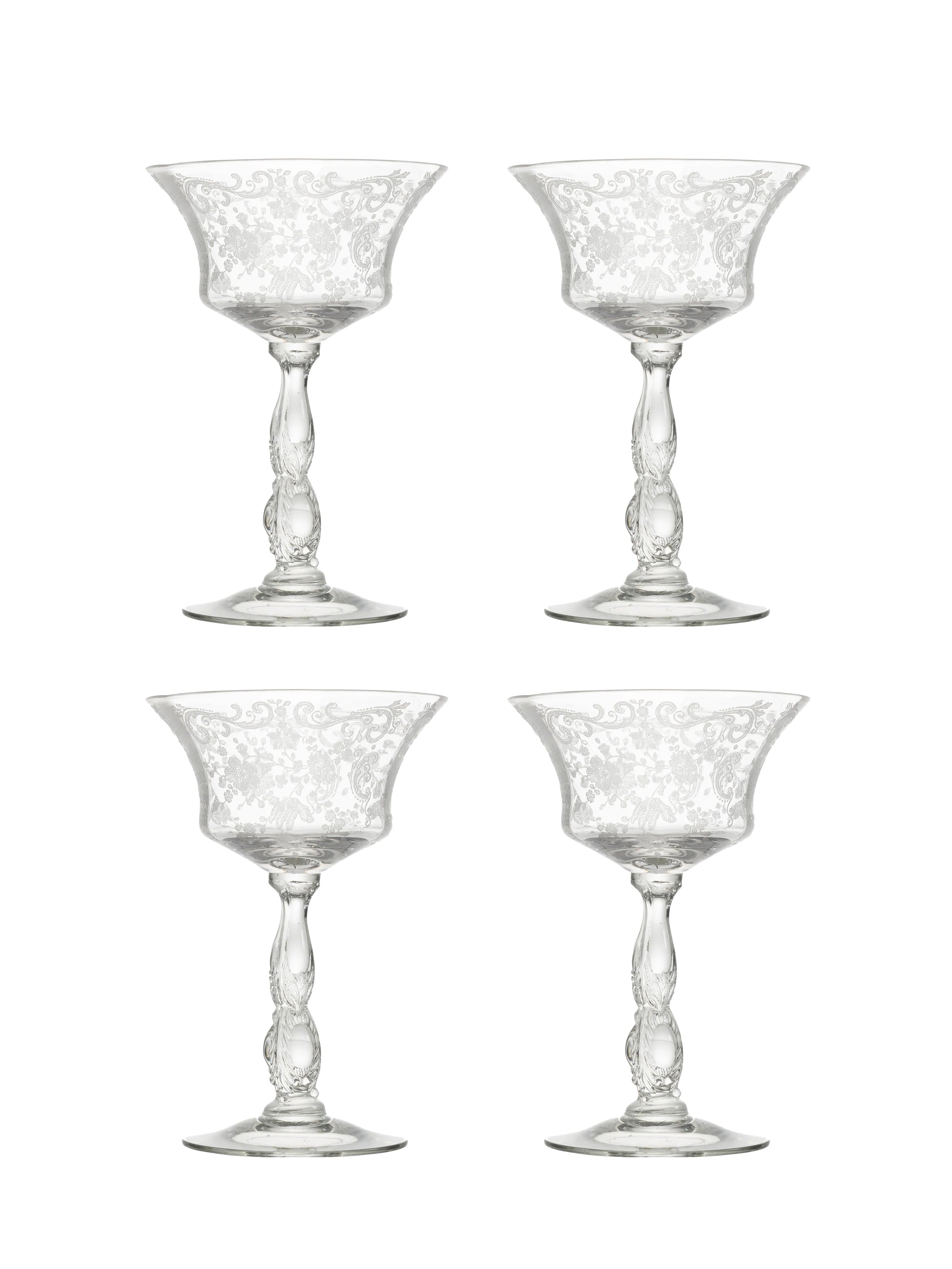 http://westontable.com/cdn/shop/files/Vintage-1940s-Cambridge-Chantilly-Tall-Champagne-Glasses-Set-of-Four-Weston-Table-SP.jpg?v=1695063749