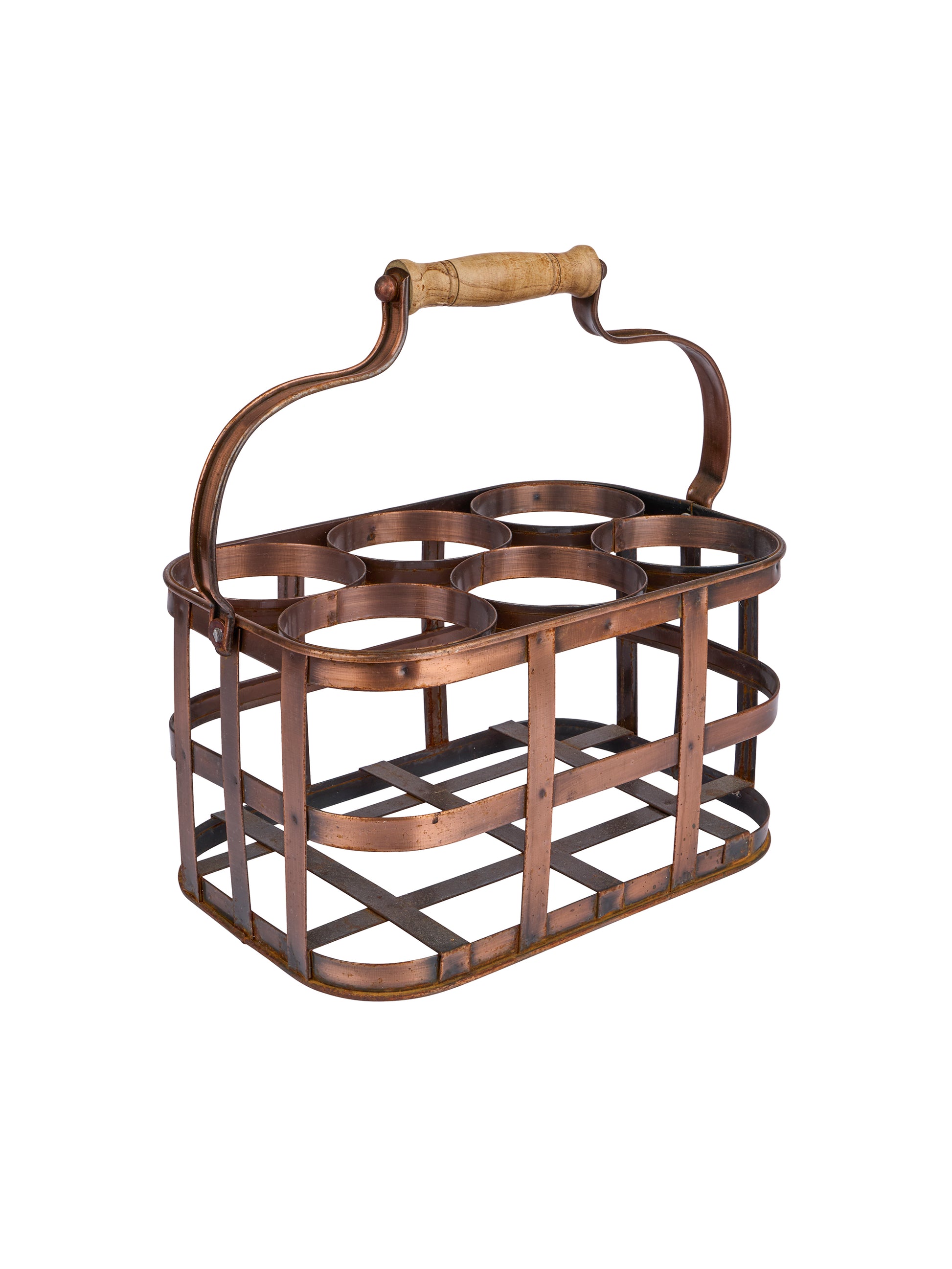 Vintage 1940s French Round Copper Wine Caddy Weston Table