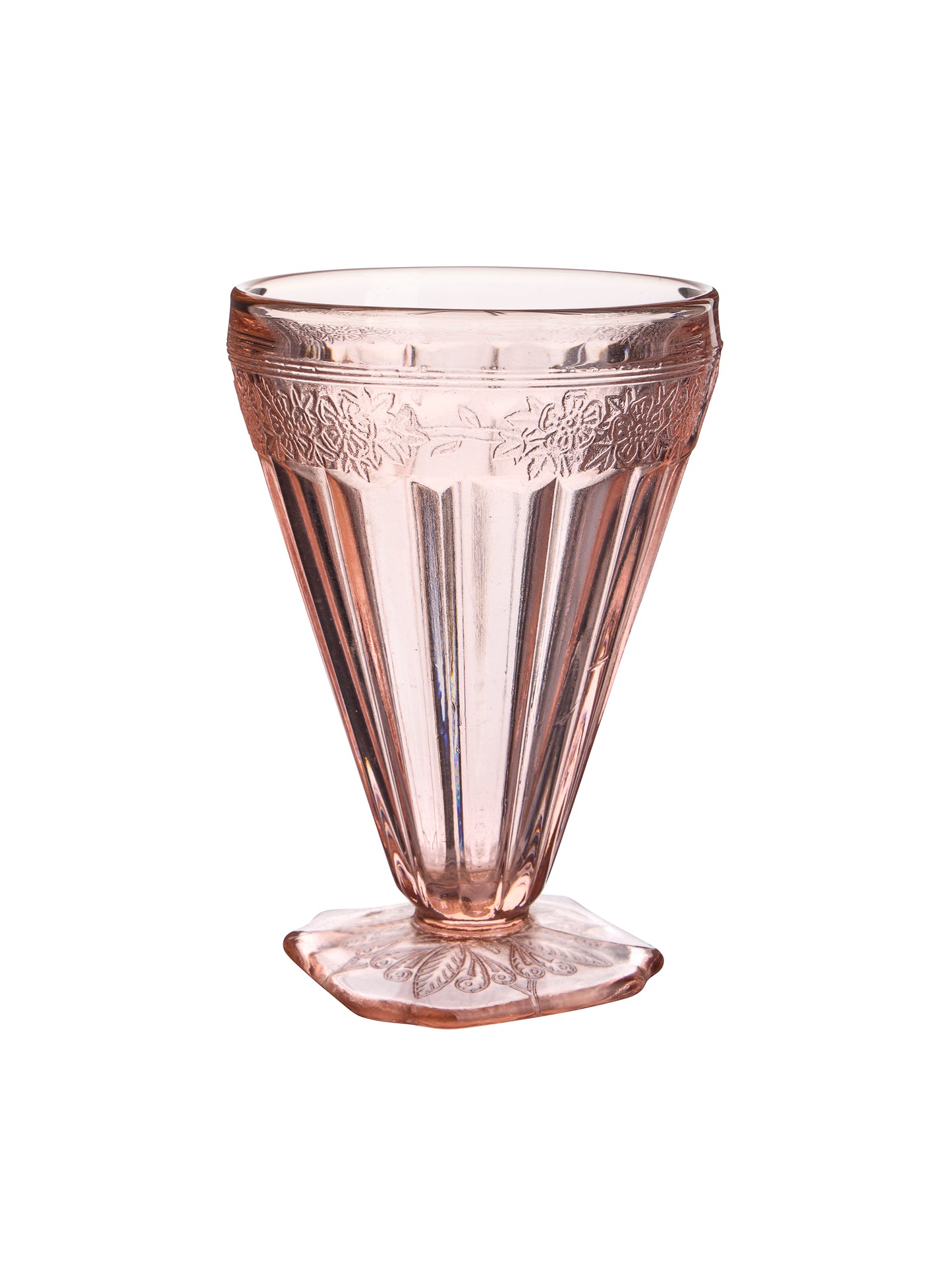 Vintage 1940s Pink Adam Footed Tumblers Weston Table