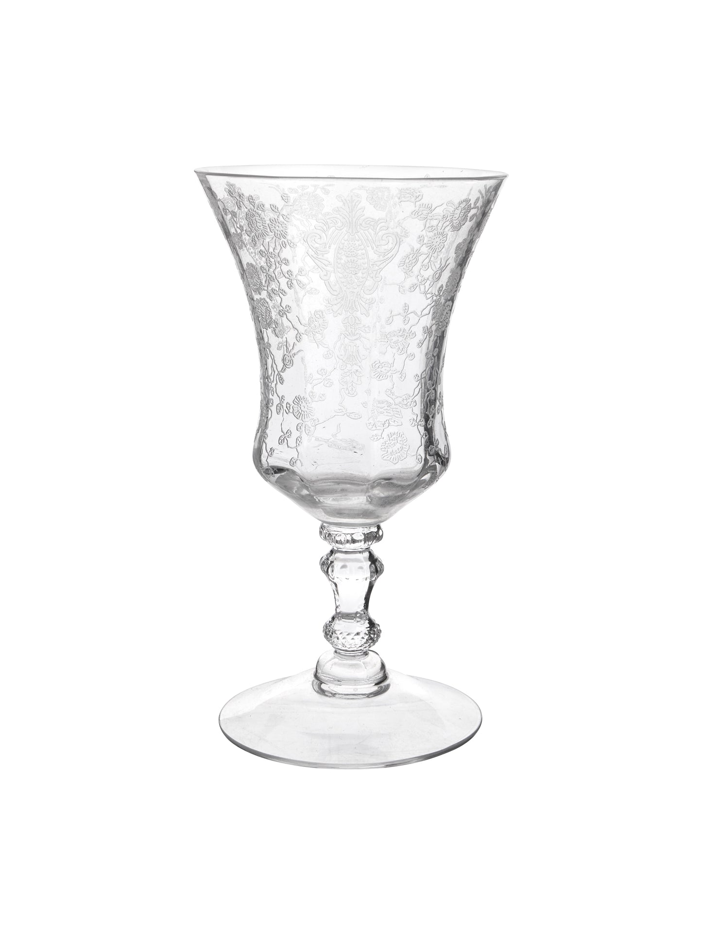 Vintage 1940s Rose Point Cambridge Etched Liquor Glasses Weston Table