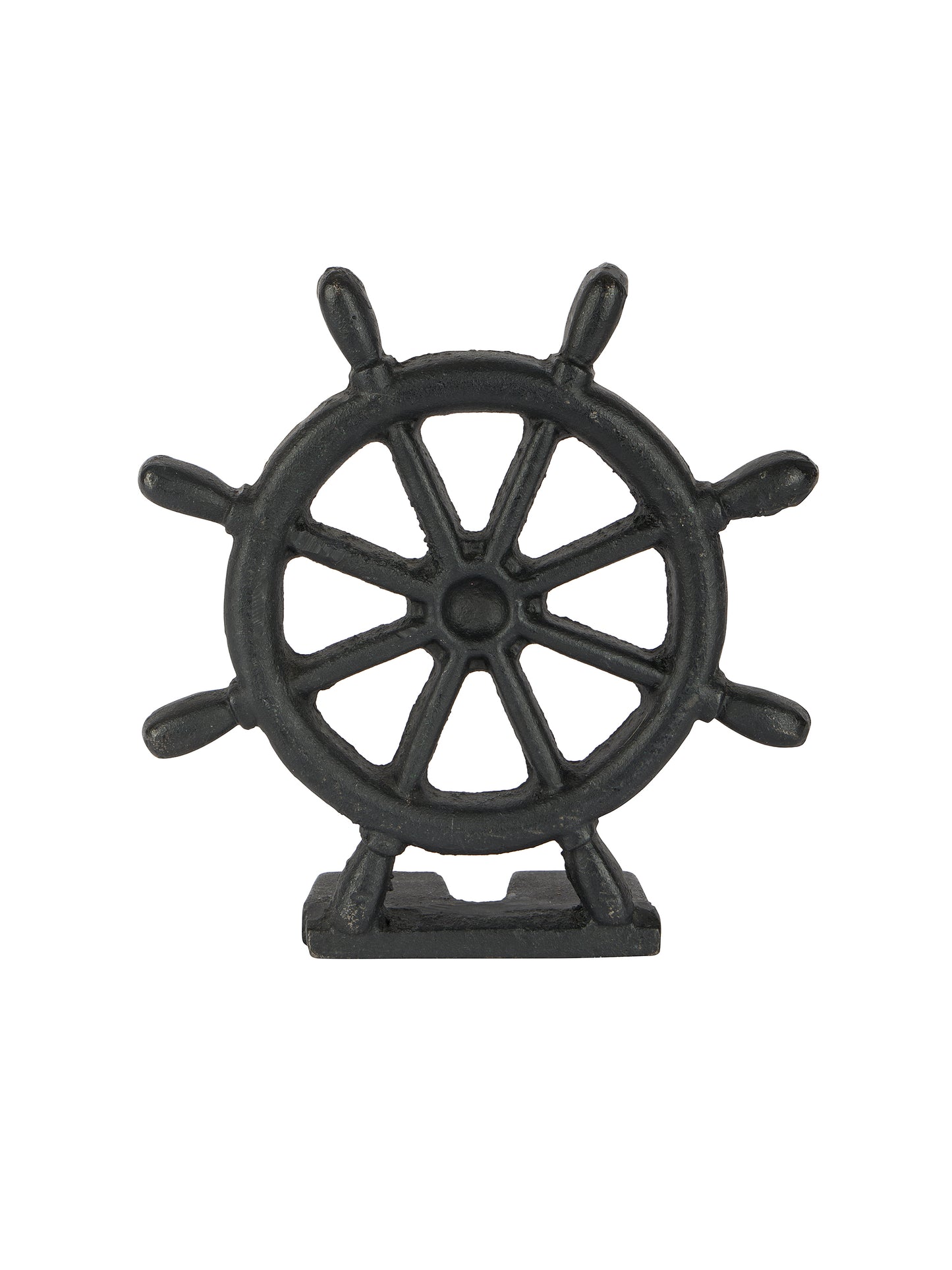 Vintage 1940s Ship's Wheel Cast Iron Doorstop Weston Table