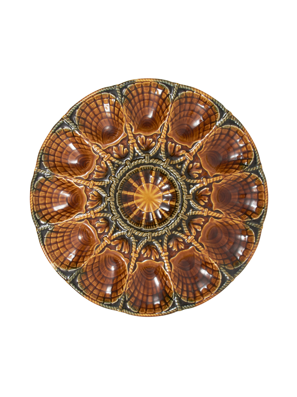 Vintage 1950s Autumn Sarreguemines Master Oyster Platter Weston Table