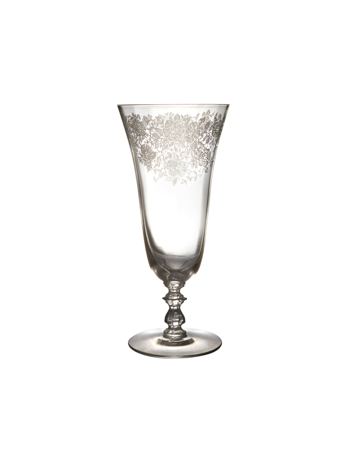 Vintage 1950s Floral Etched Ice Tea Glasses Weston Table